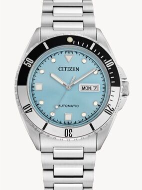 EUC Citizen Stainless Steel Automatic Watch with Light Blue Dial